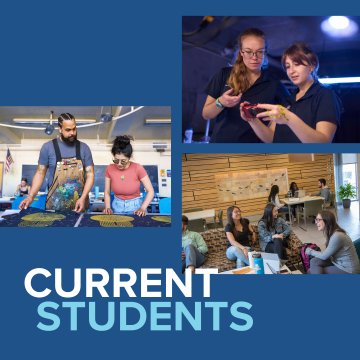 Images of students and title "Current Students"