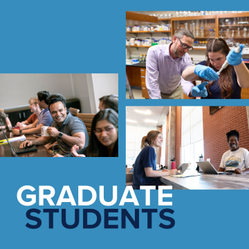 Images of students and title "Graduate Students"