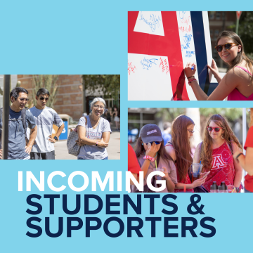 Images of students and title "Incoming Student & Supporters"