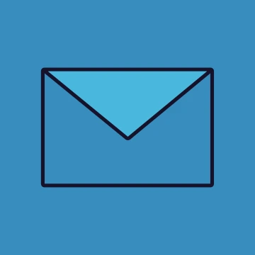Email icon, blue background