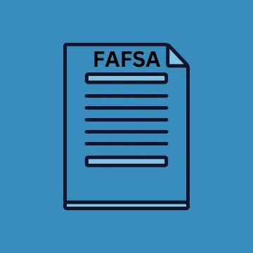 FAFSA icon, blue background