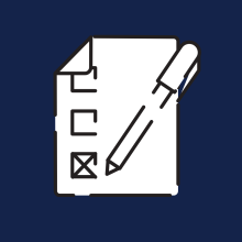 Icon of a pen checking off a list